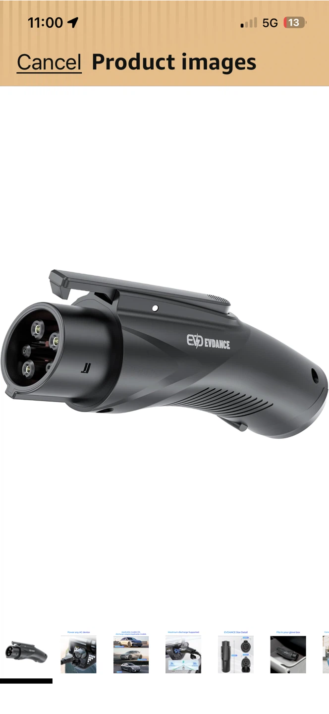 EVDANCE V2L Discharge Adapter for Hyundai/Kia EV