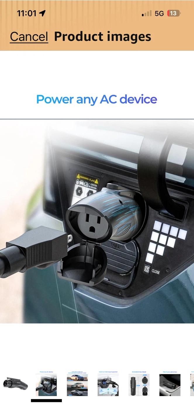 EVDANCE V2L Discharge Adapter for Hyundai/Kia EV - photo 4