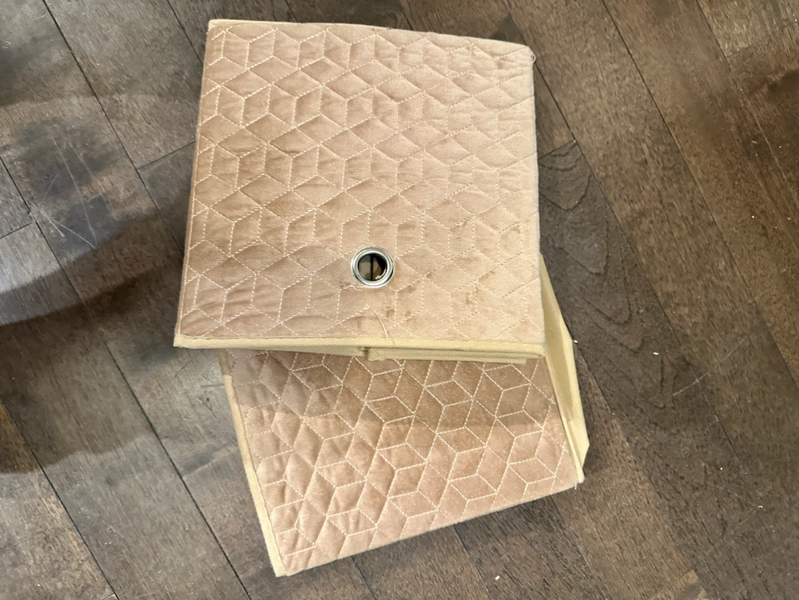 Two Velvet Collapsible Storage Cube - photo 2