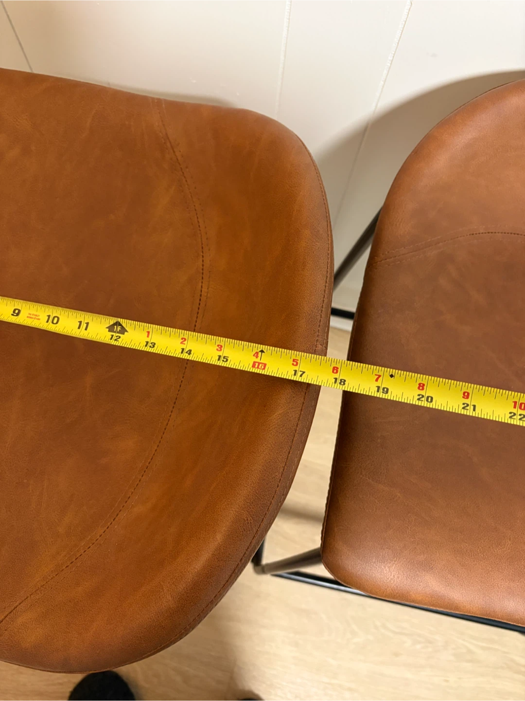 Set of 2 Brown Faux Leather counter hight Stools - photo 4