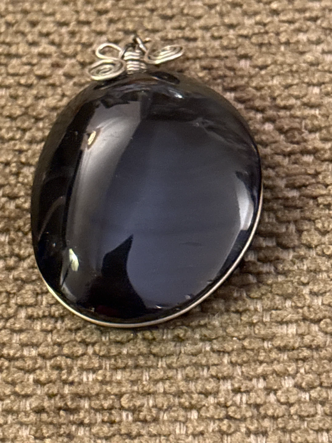 Obsidian stone Pendant with Wire Wrap