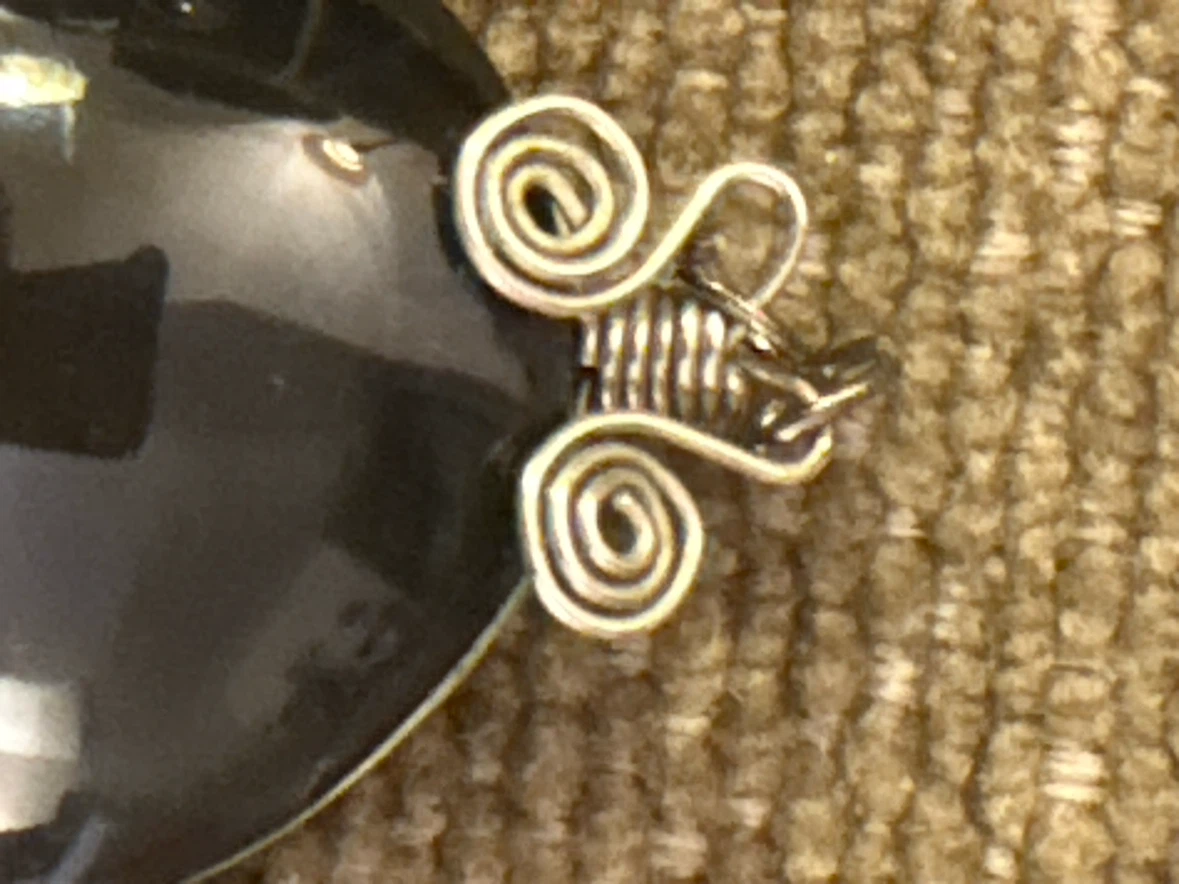 Obsidian stone Pendant with Wire Wrap - photo 2