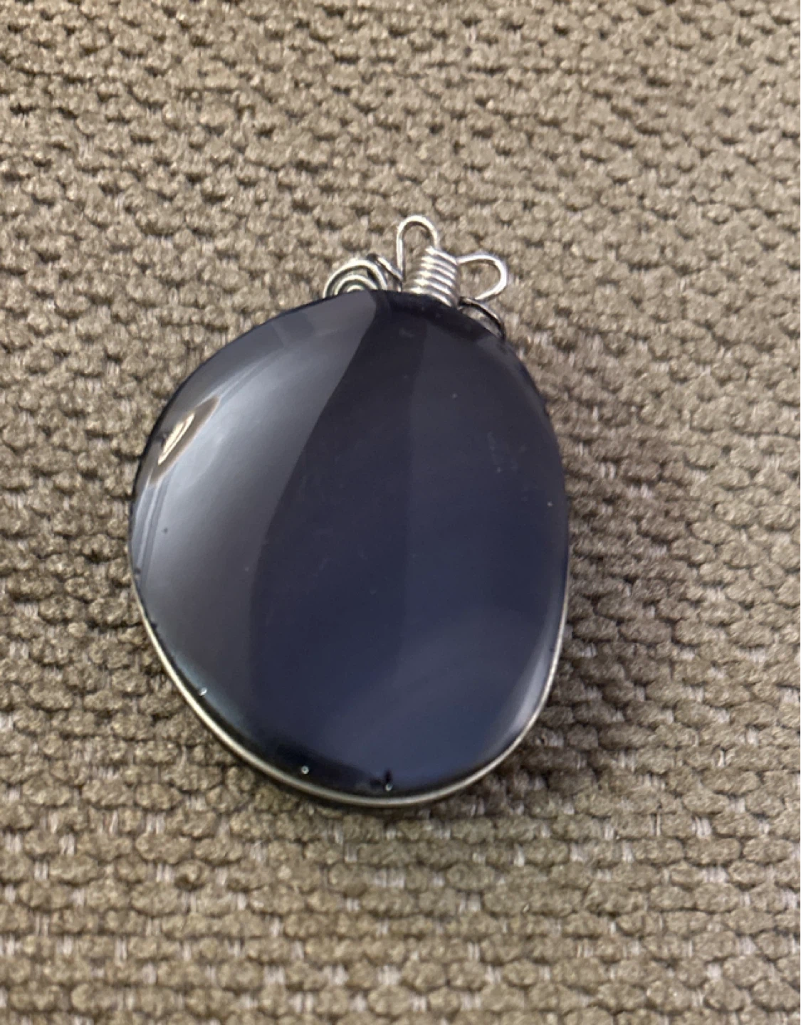 Obsidian stone Pendant with Wire Wrap - photo 3