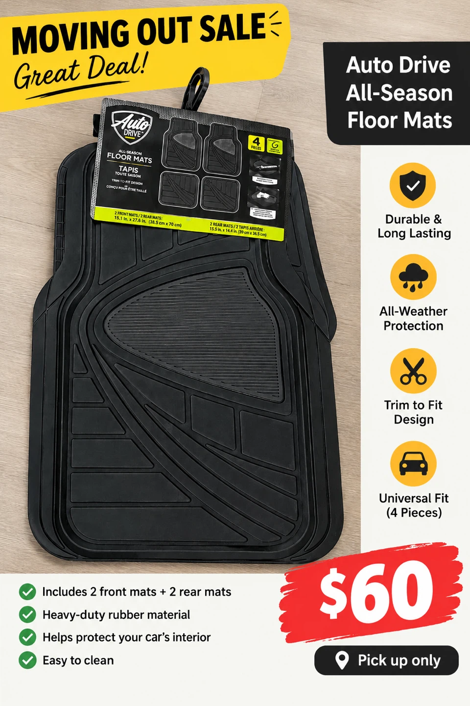 Auto Drive All-Season Floor Mats (4 Pieces)