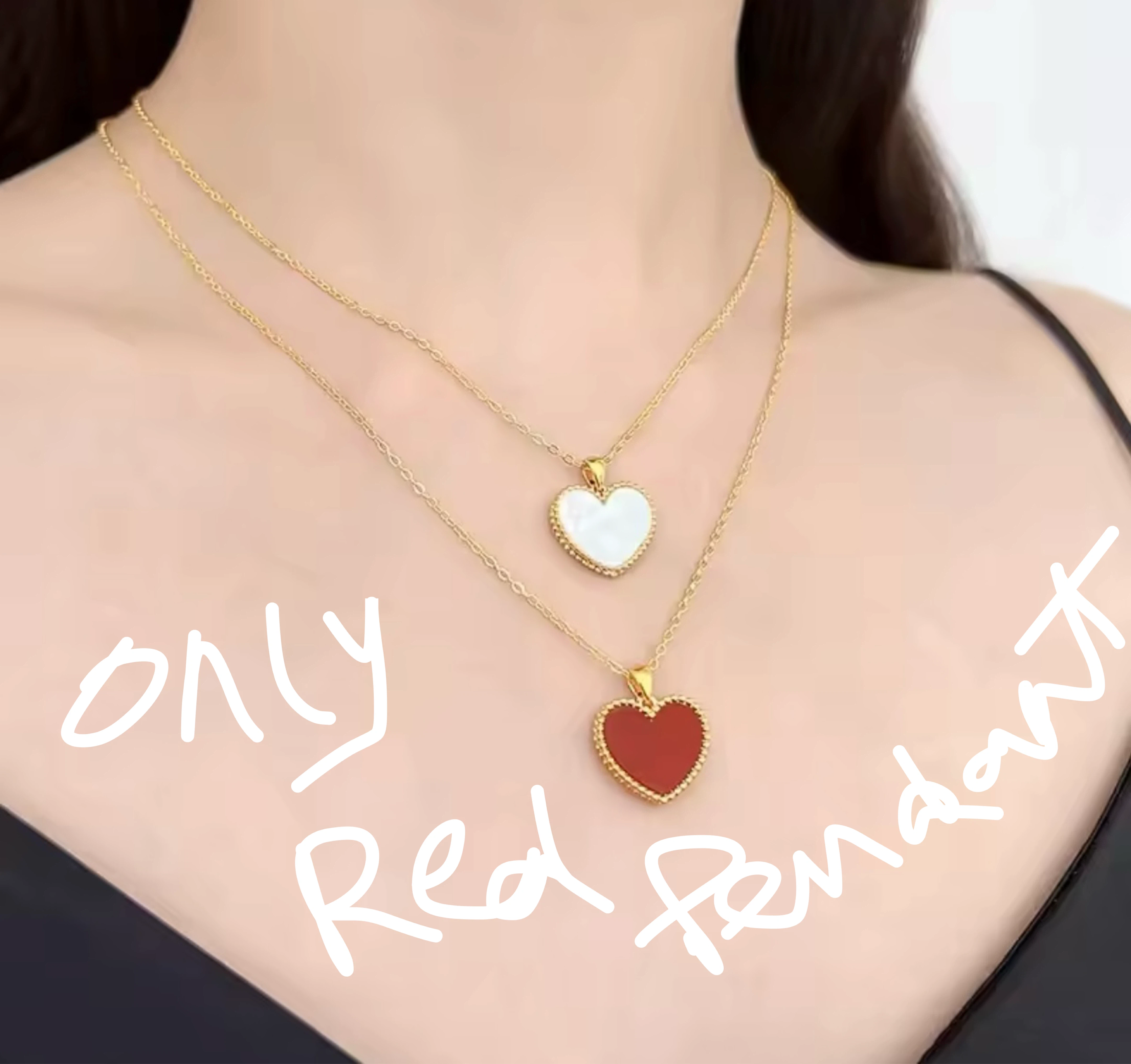 18K Gold Red Agate Heart Pendant - photo 4