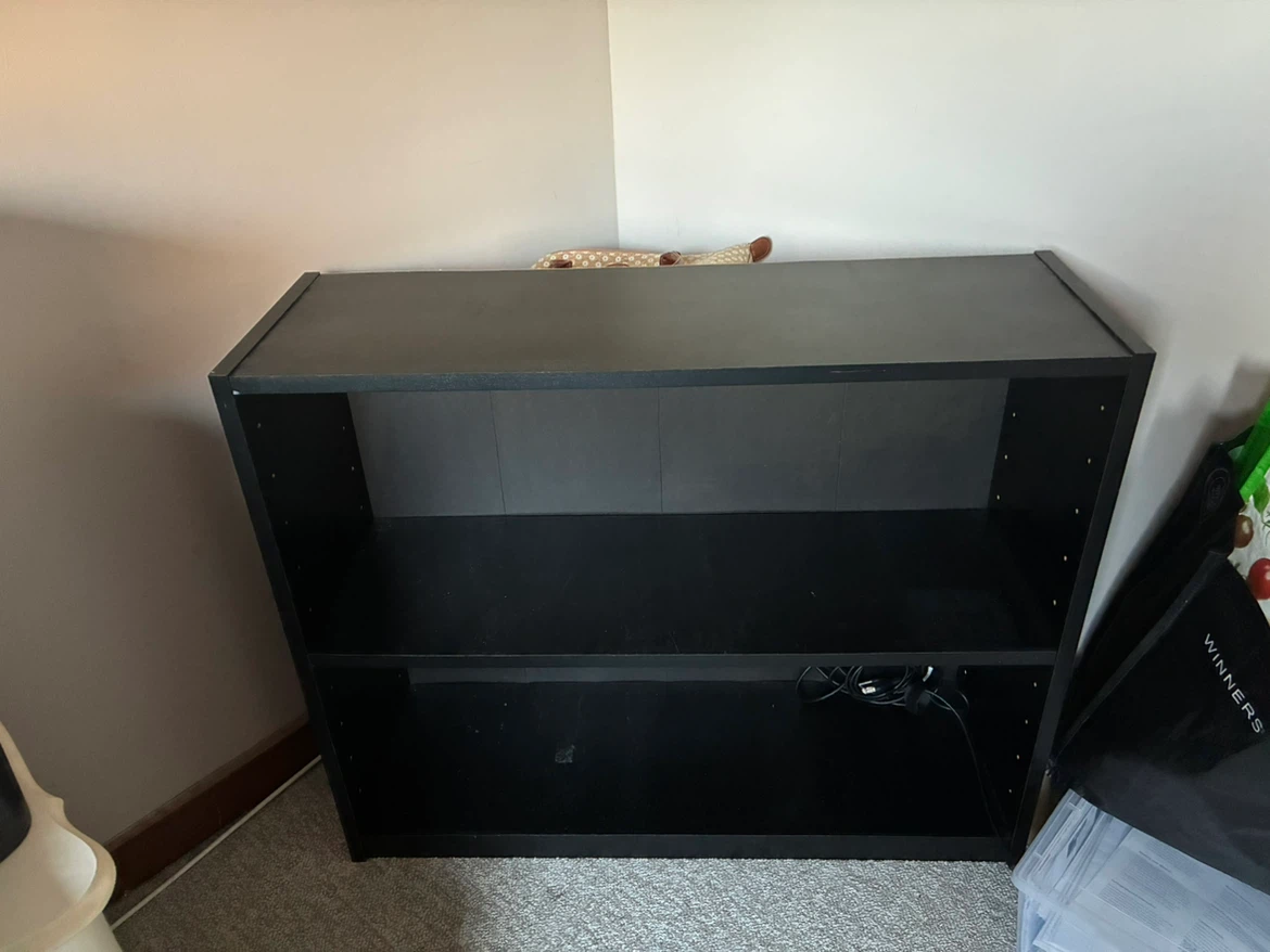 Black 2-Shelf Bookcase