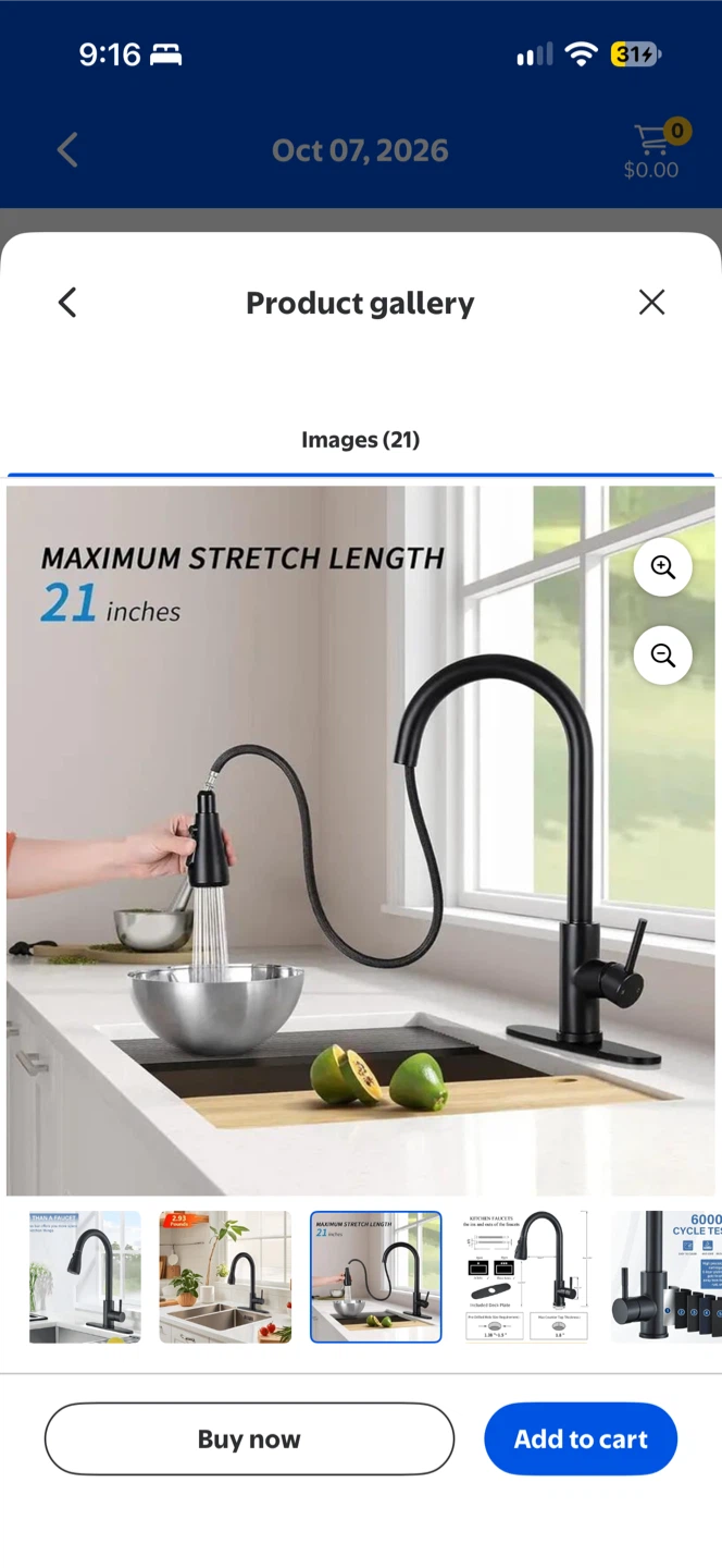 Matte Black Kitchen Faucet with Pull-Down Sprayer