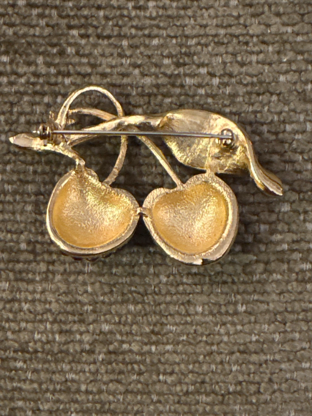Gold-Tone Cherry Brooch with Crystals - photo 2