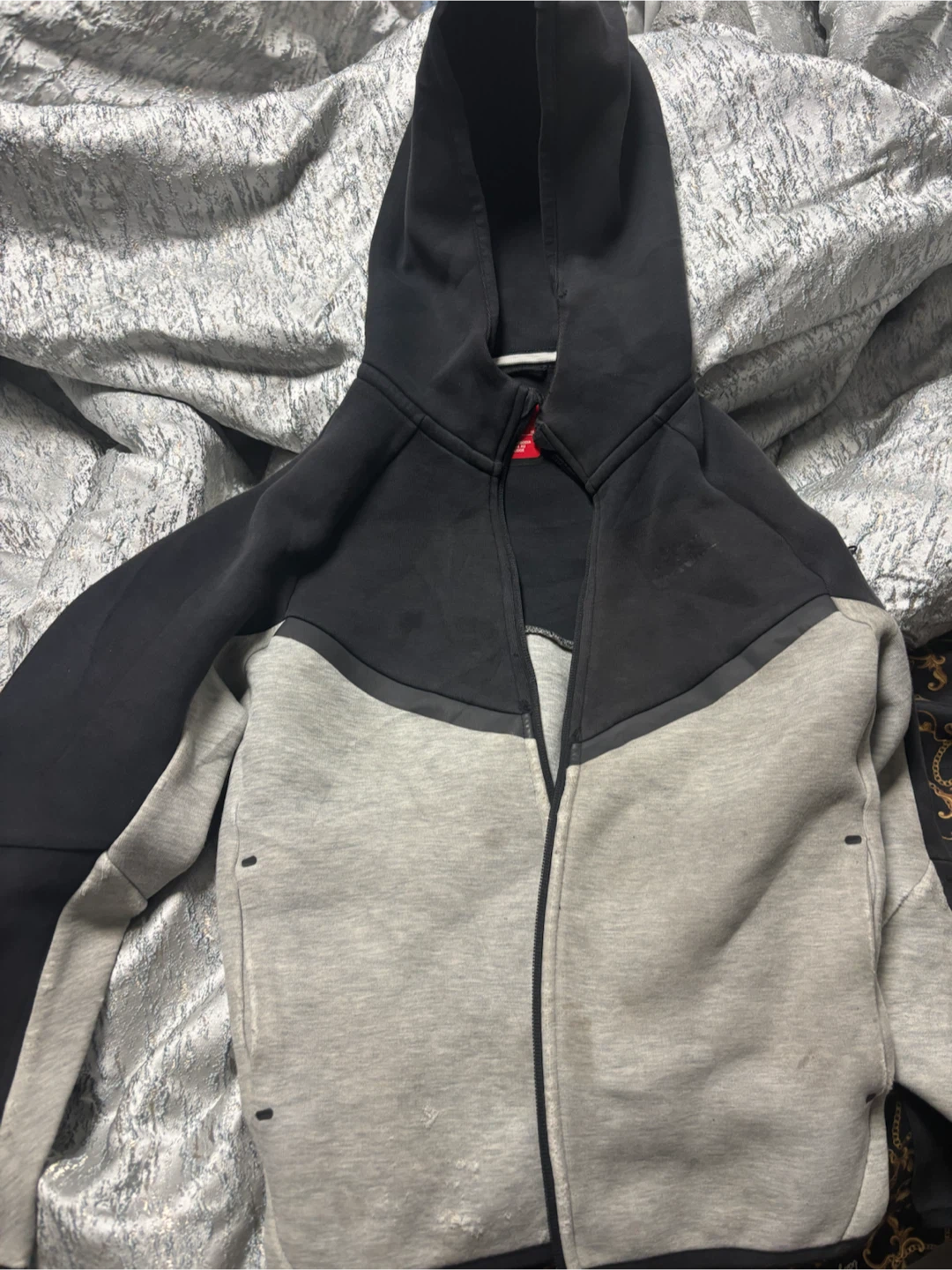 Nike Tech Fleece Full-Zip Hoodie Black and Grey