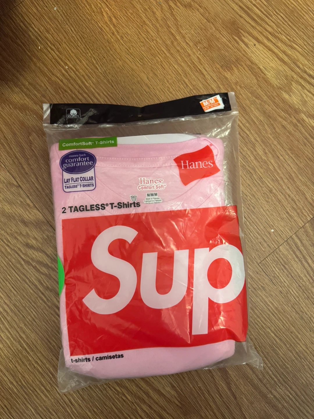 Supreme Hanes Tagless T-Shirts Pink 2-Pack