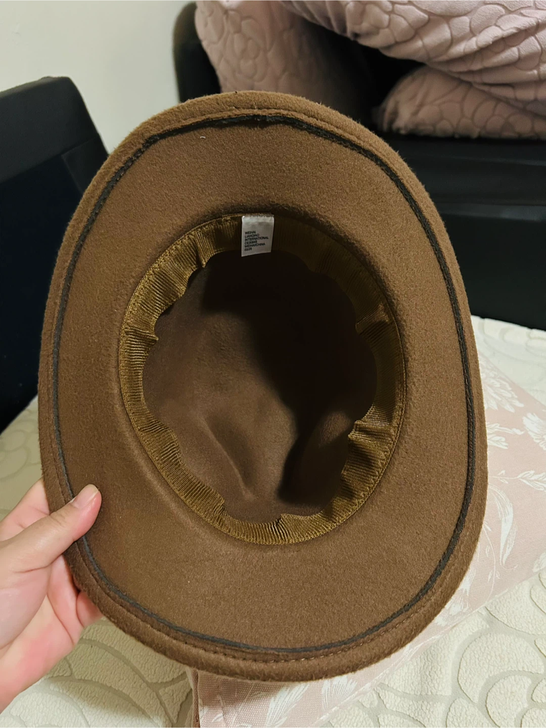Brown Fedora Hat with Daisy Bead Detail - photo 2