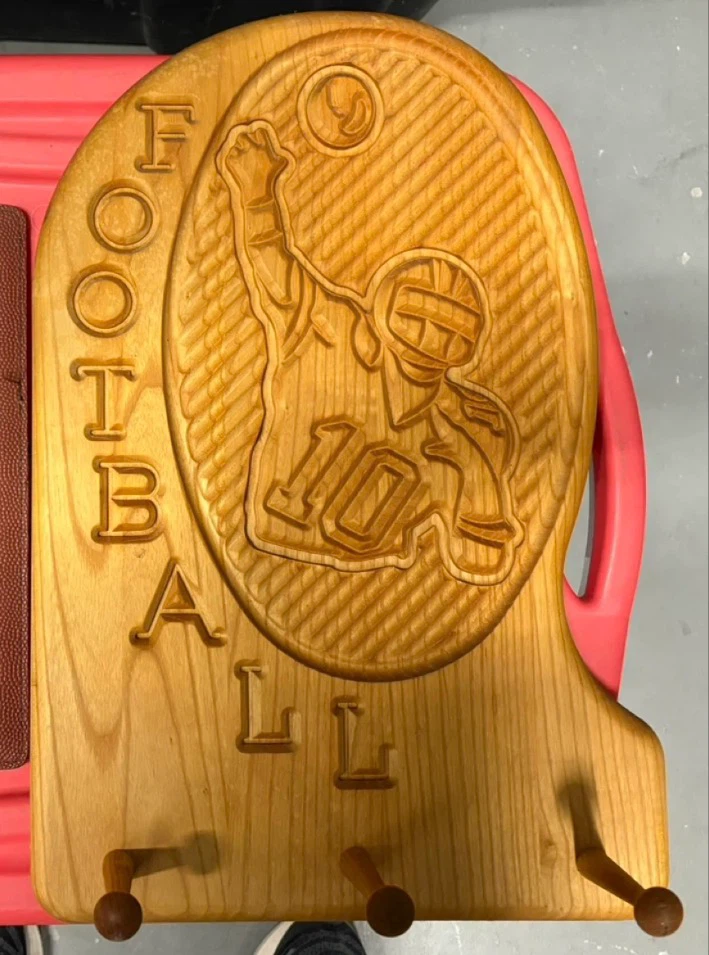 Wooden Football Wall Rack – 3 Pegs