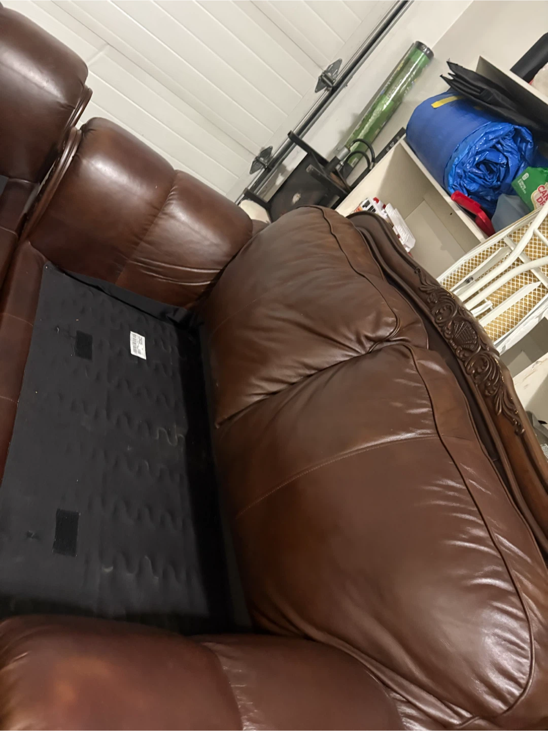 Traditional Brown Leather Loveseat and sofa