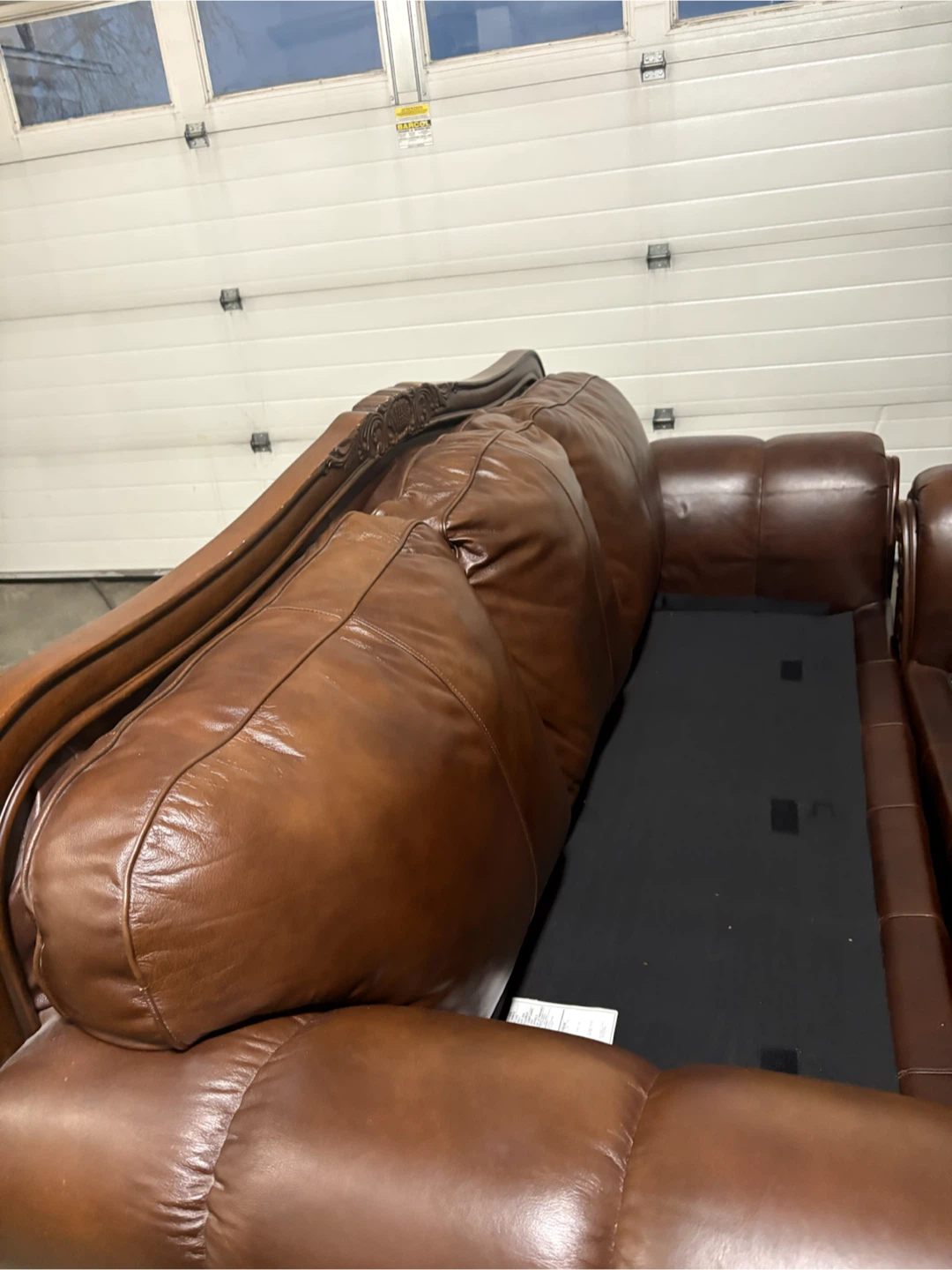 Traditional Brown Leather Loveseat and sofa - photo 2