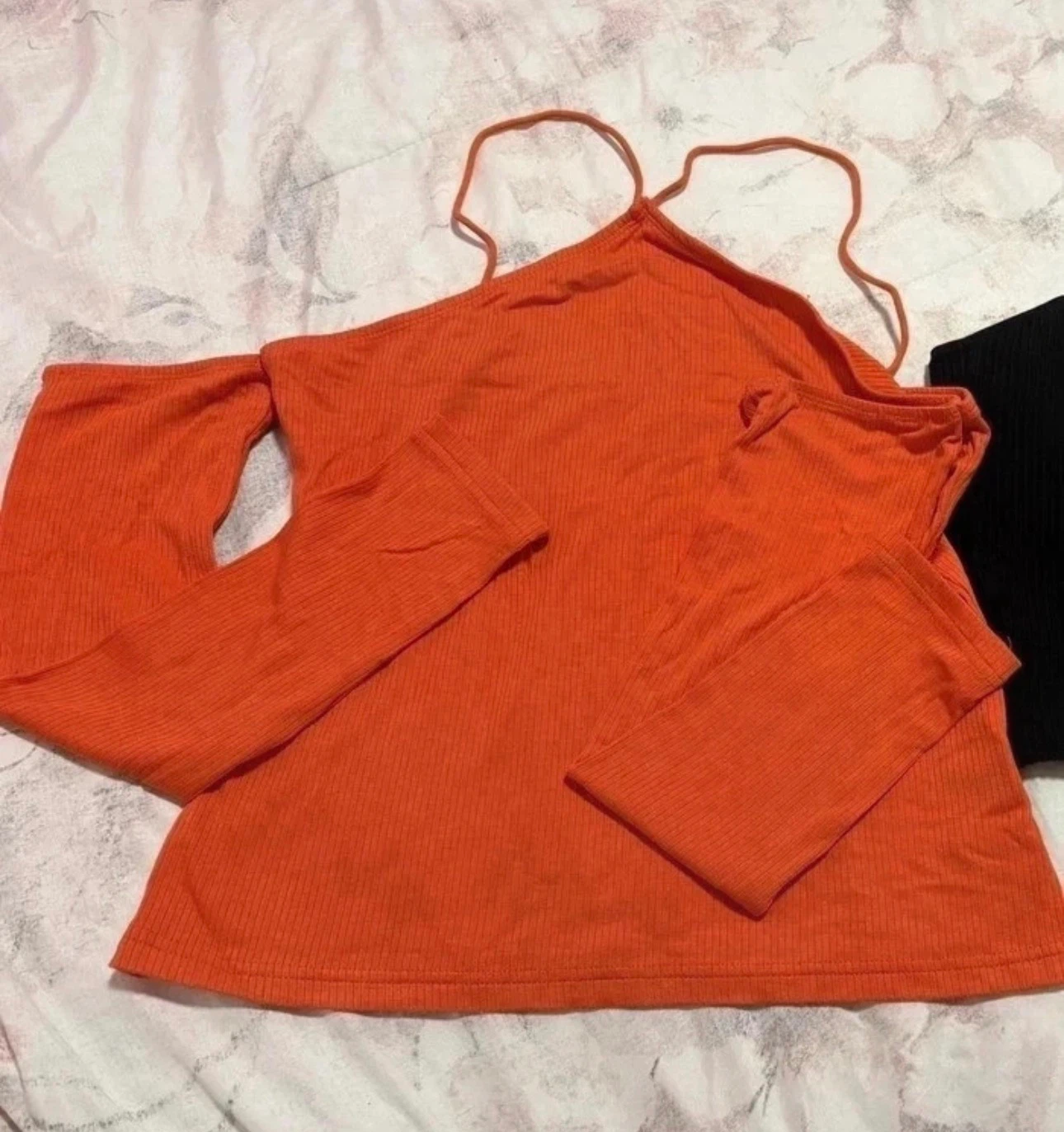 Orange Off-the-Shoulder Long Sleeve Top - photo 2