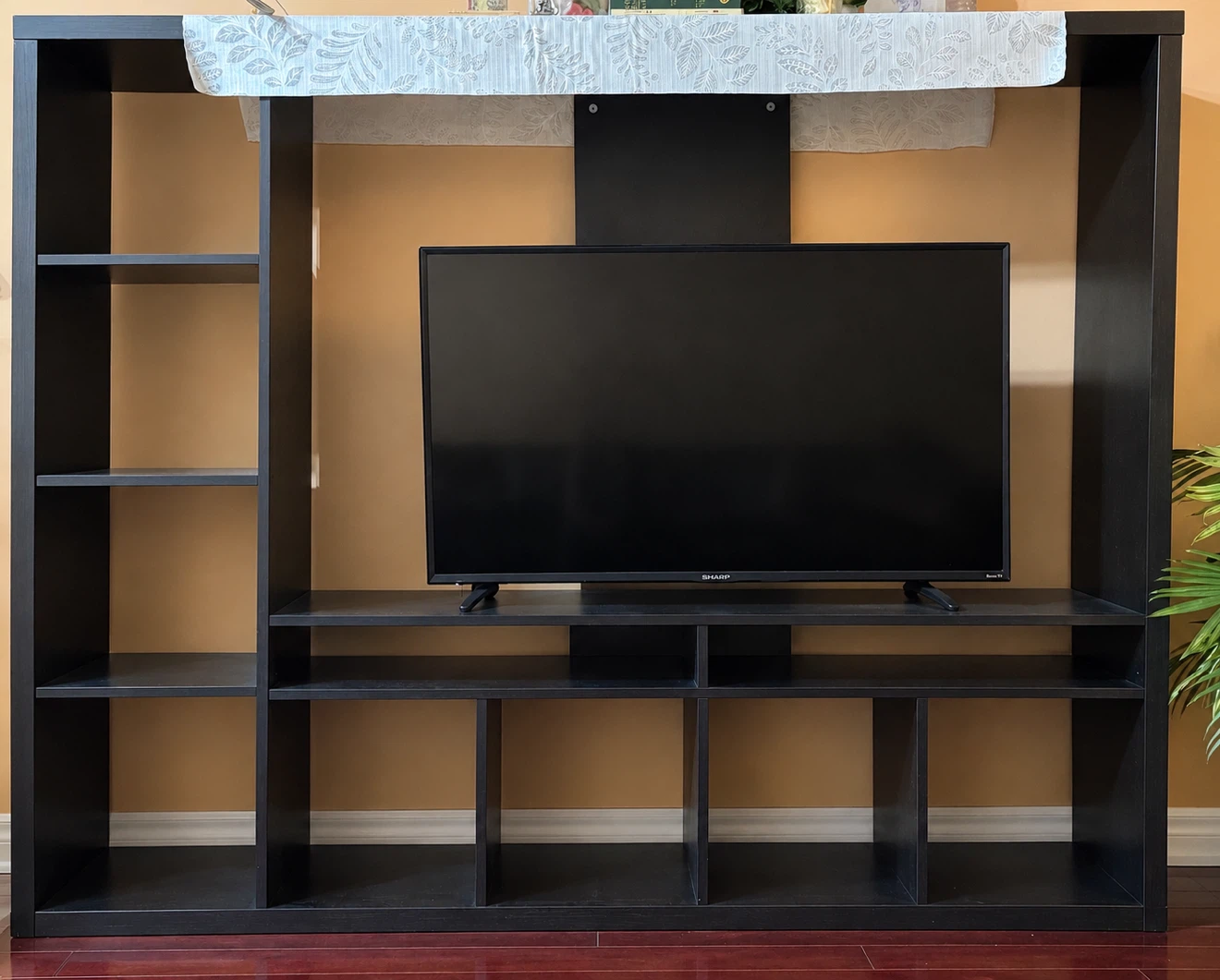 Black TV Entertainment Unit with Shelving - photo 2