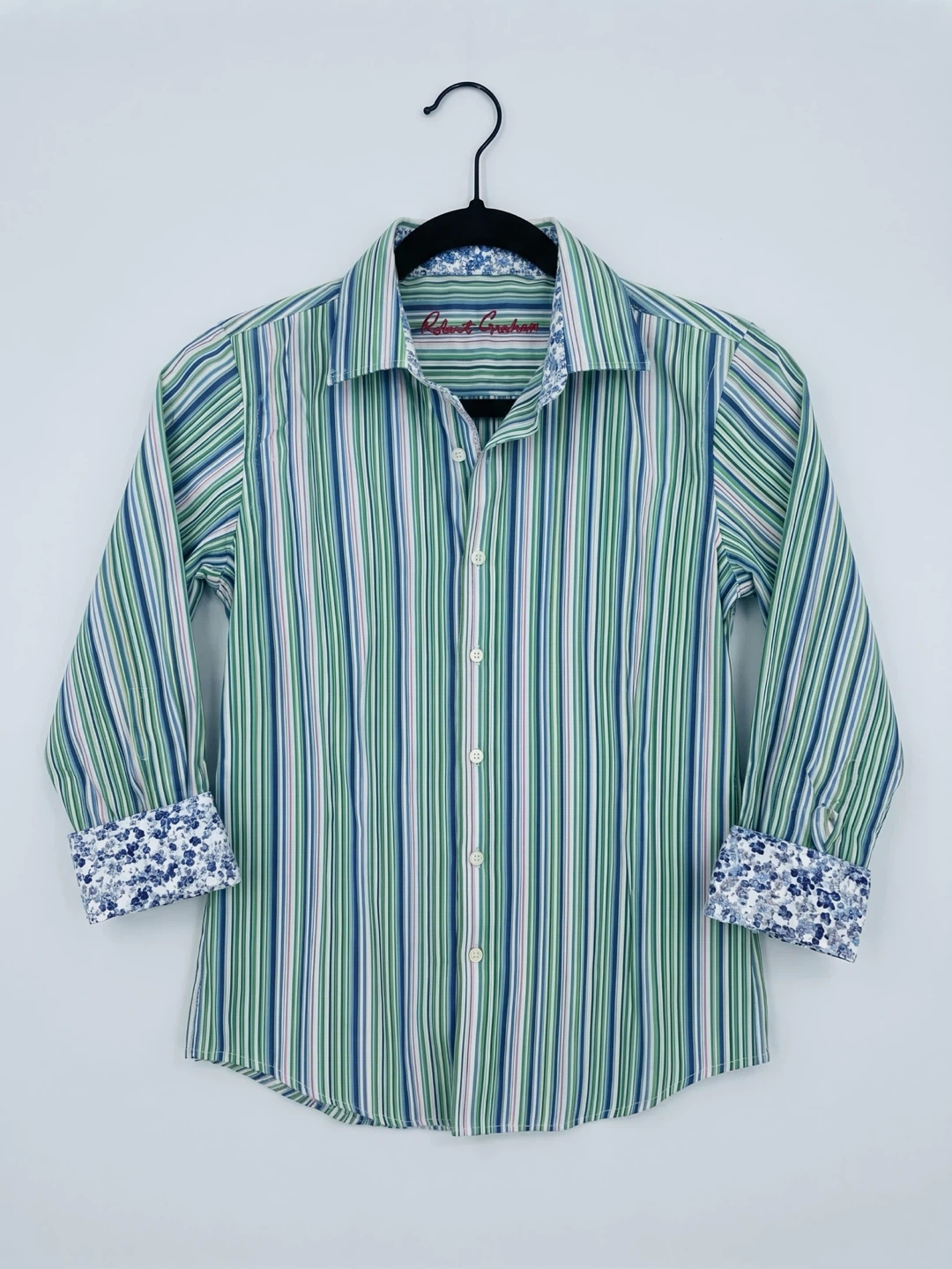Robert Graham Boys Striped Cotton Button-Down Shirt - Size 8
