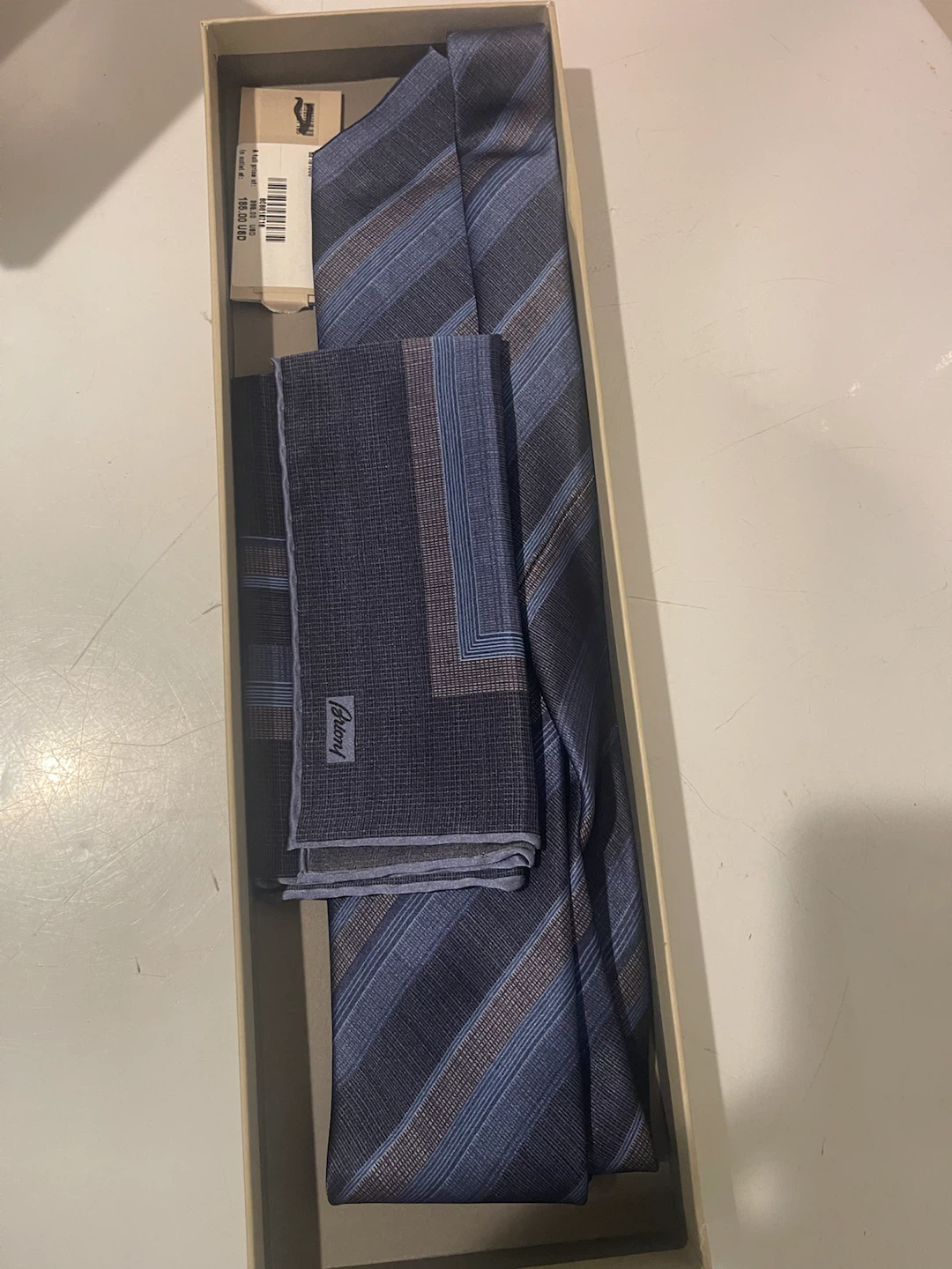 Brioni Striped Tie and Pocket Square Set - photo 3