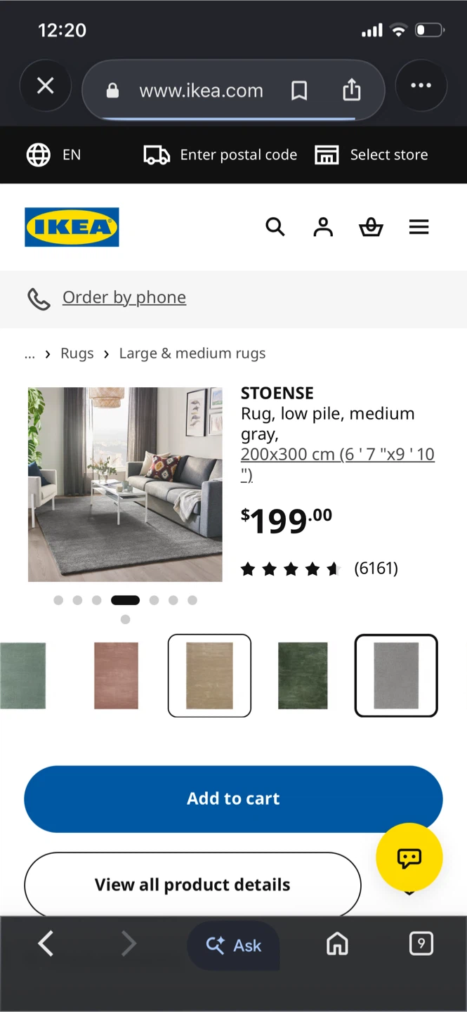 IKEA STOENSE Large Gray Rug - photo 4