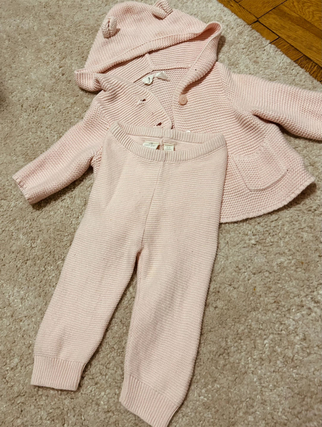 Baby Gap Pink Knit Hoodie and Pant Set
