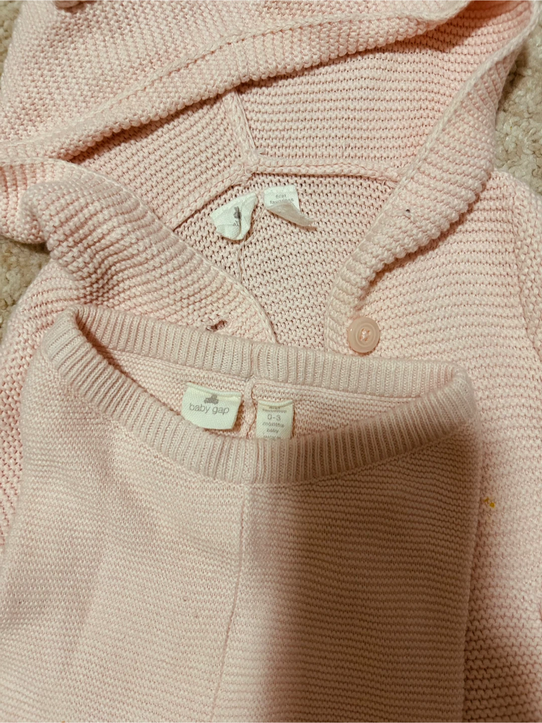 Baby Gap Pink Knit Hoodie and Pant Set - photo 3