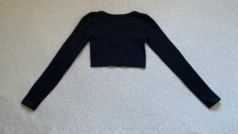 Garage Ribbed Black Long Sleeve Crop Top - Size XS - photo 2