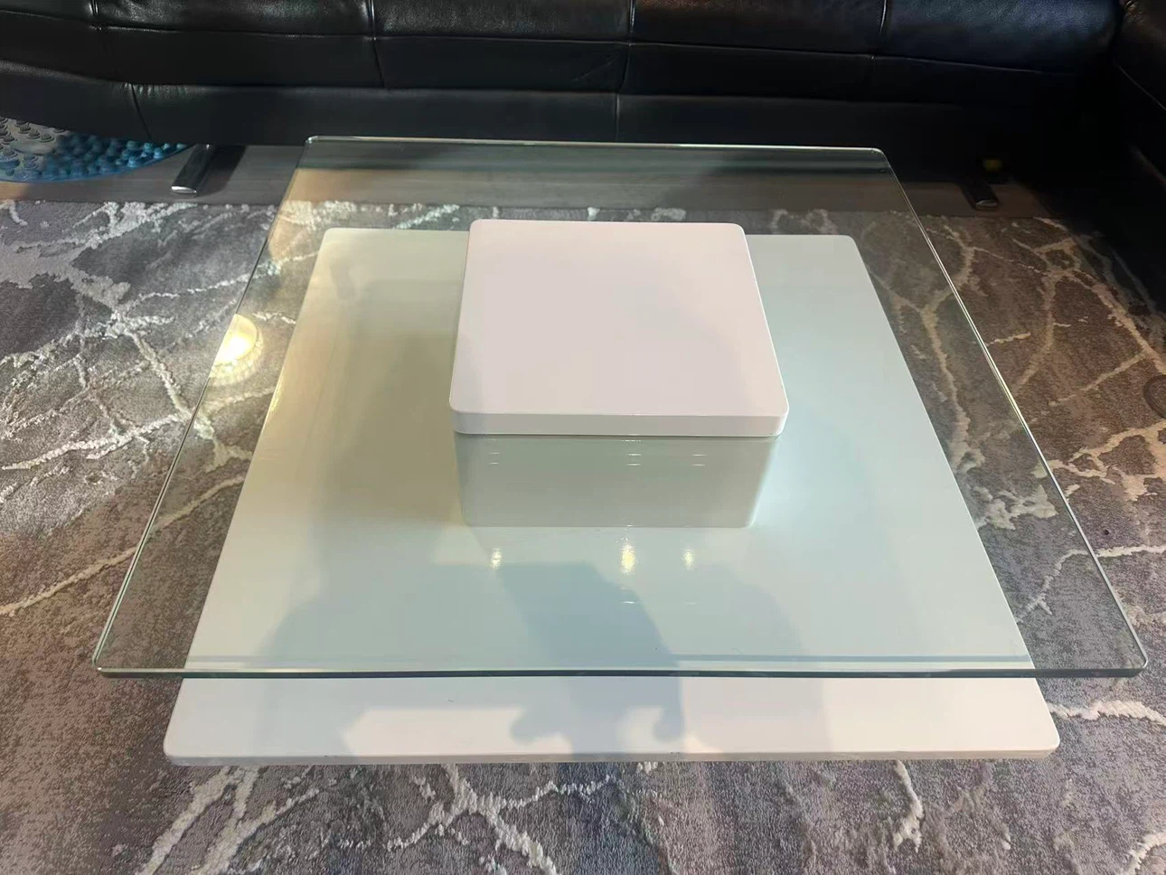 Modern white and glass coffee table