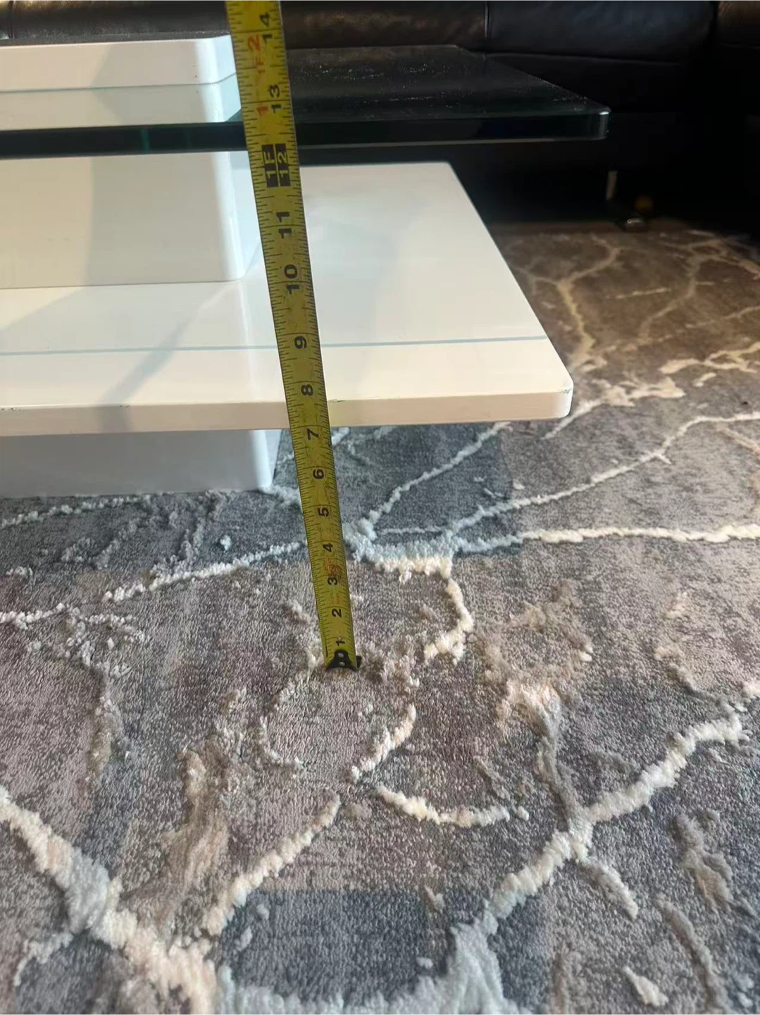Modern white and glass coffee table - photo 5