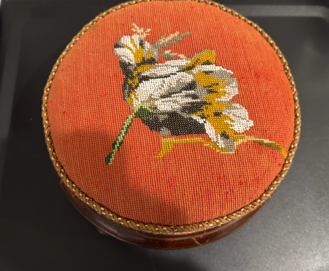 Antique Victorian Round Foot Stool - photo 2
