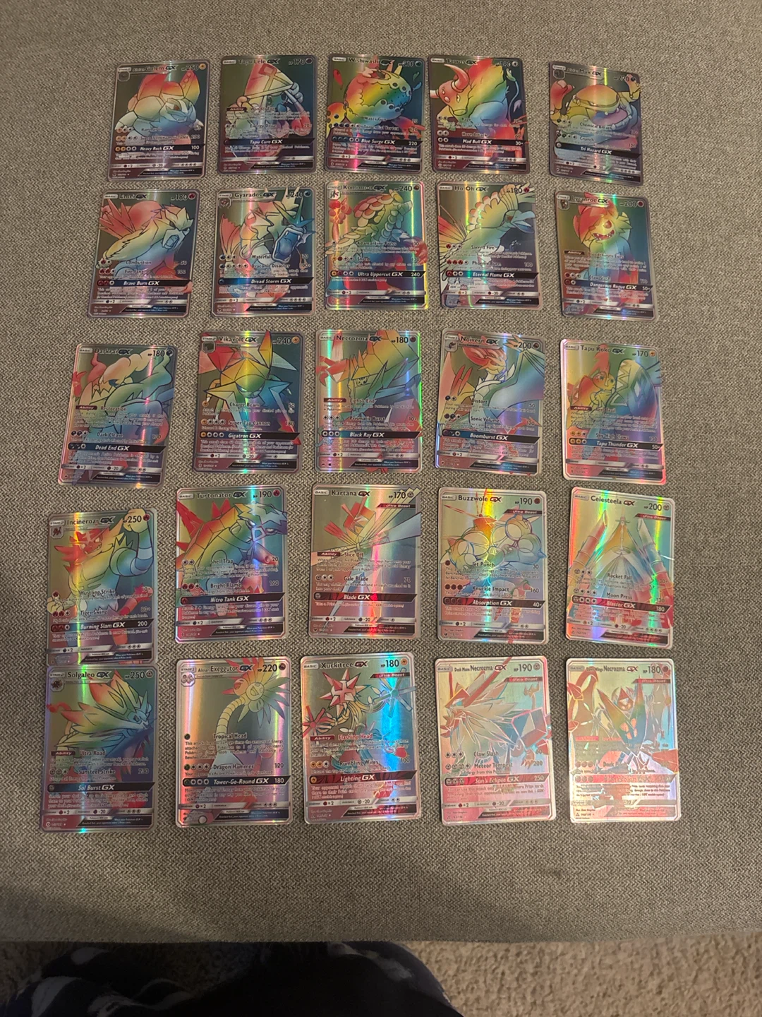 Collection of 73 FAKE Pokemon GX Trading Cards