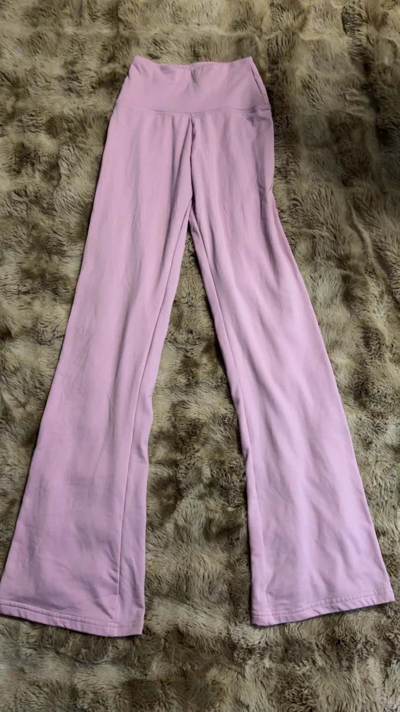 Pink flared leggings