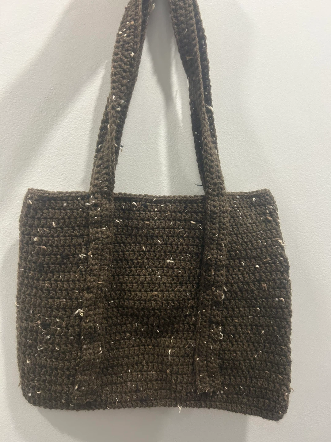 Handmade Brown Crocheted Tote Bag - photo 2