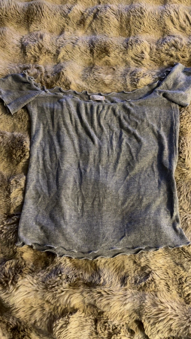 Grey Off-Shoulder Top