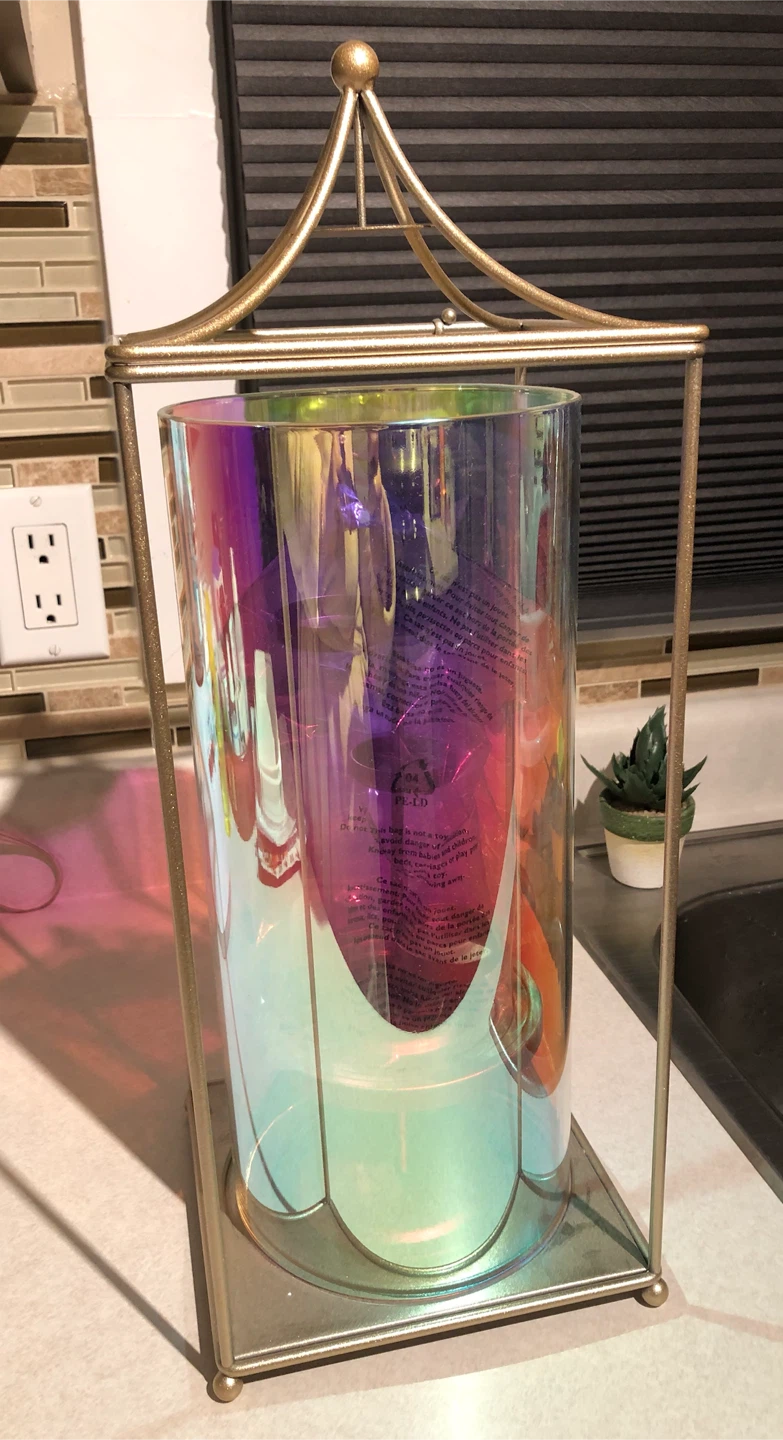 Iridescent Glass candle Lantern by Shining moments Partylite - photo 3