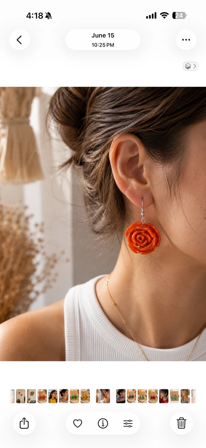 ArtDala Handmade Clay Rose Earrings - photo 2