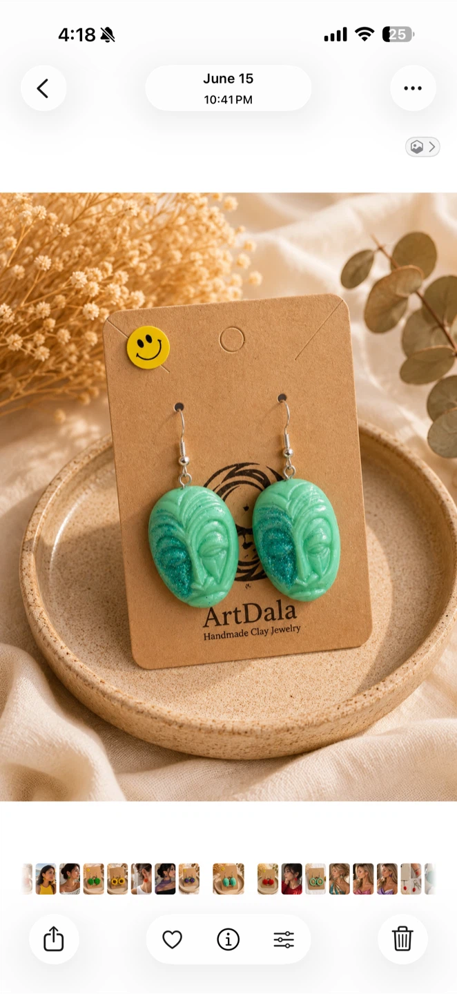 ArtDala Handmade Clay Face Earrings