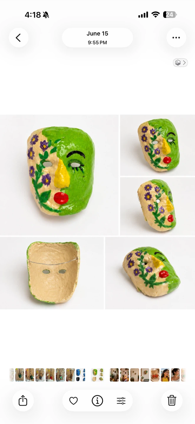 Hand-painted floral mask
