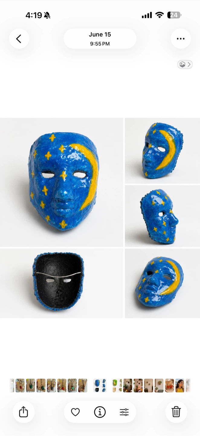 Blue Moon and Stars Decorative Wall Mask