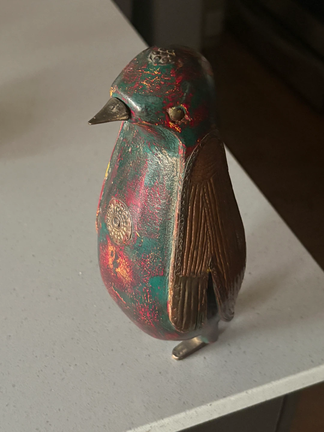 Vintage Wood and Copper Penguin - pingouin - photo 2