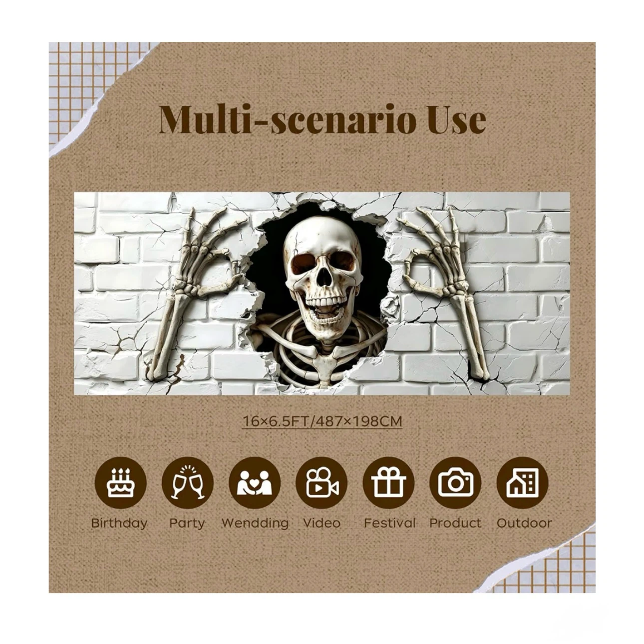 Brand new Halloween Garage Door Cover 16x6.5 Ft - photo 3