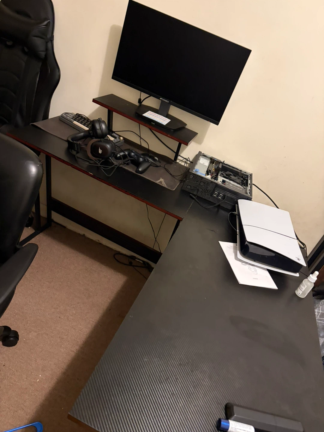 L-Shaped Black Gaming Desk - photo 2