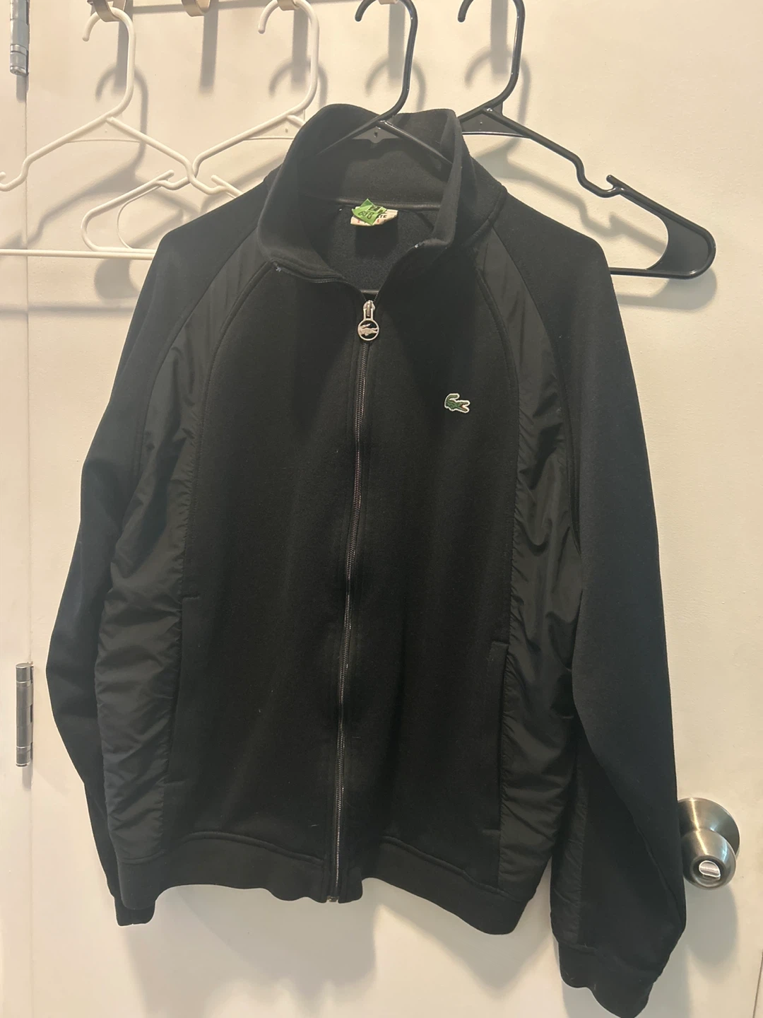 Lacoste Black Zip-Up Track Jacket