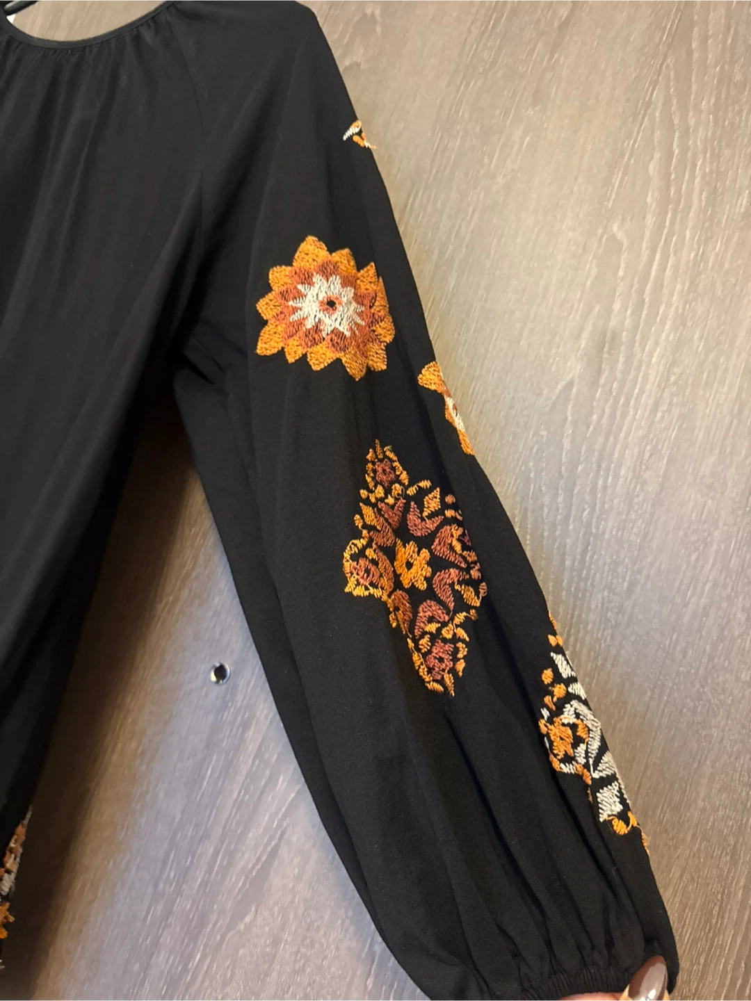 ASOS Black Embroidered Long Sleeve Top - photo 2