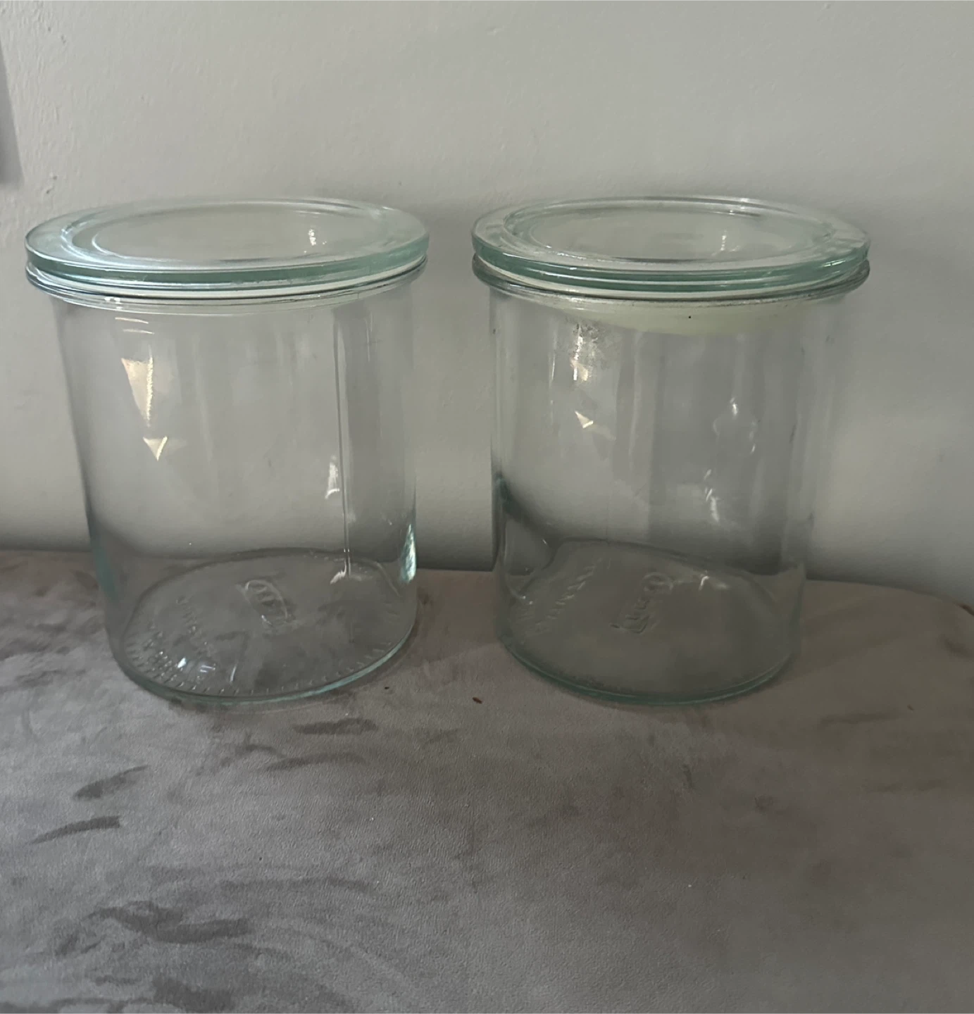 Two Ikea Glass Storage Jars