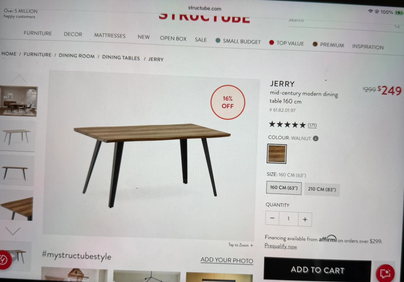 Mid-Century Modern Dining Table 160cm - photo 4