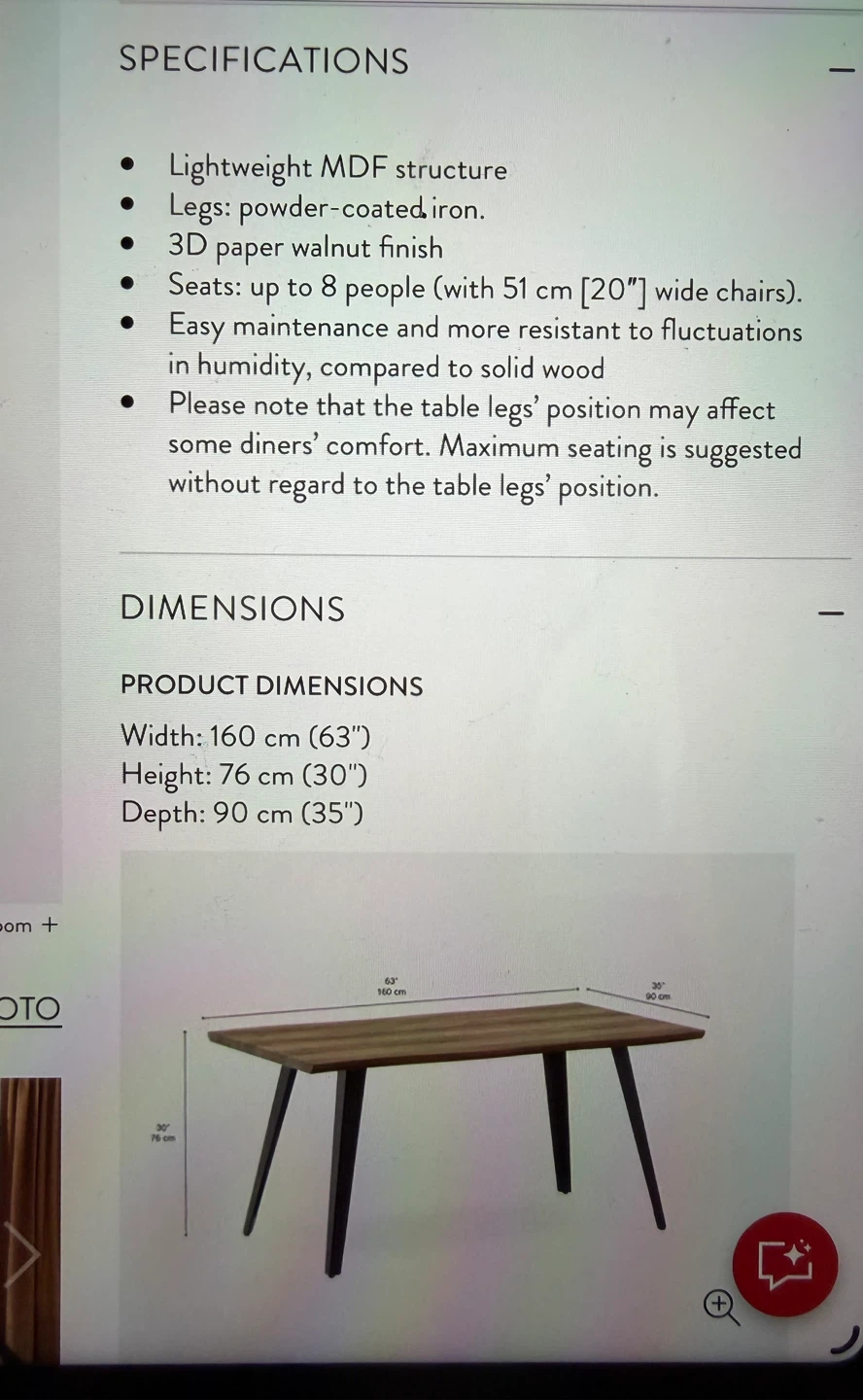 Mid-Century Modern Dining Table 160cm - photo 5