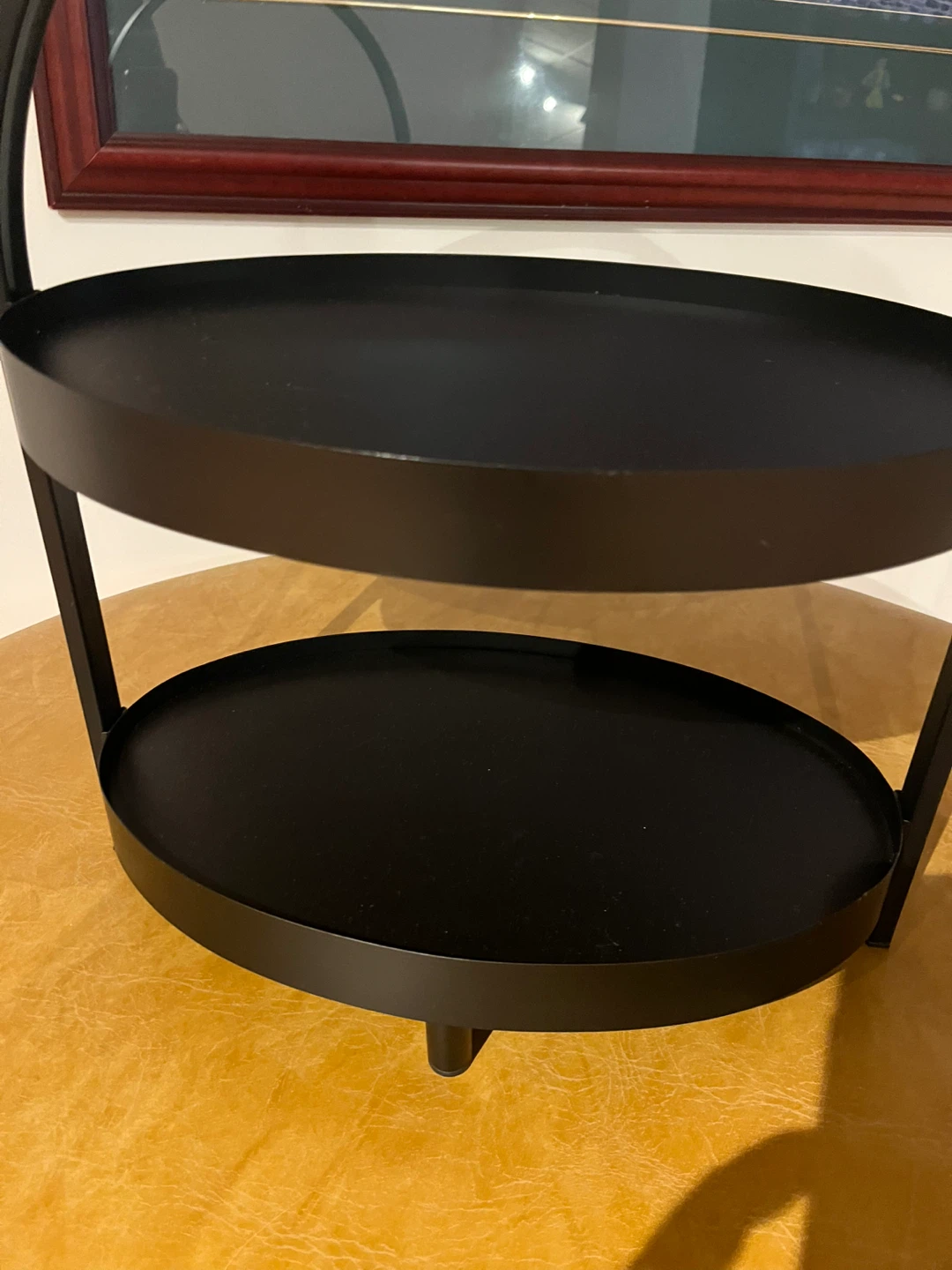 Black Two-Tier Metal Serving Tray - photo 2