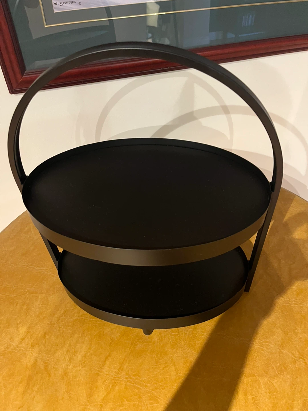 Black Two-Tier Metal Serving Tray - photo 3