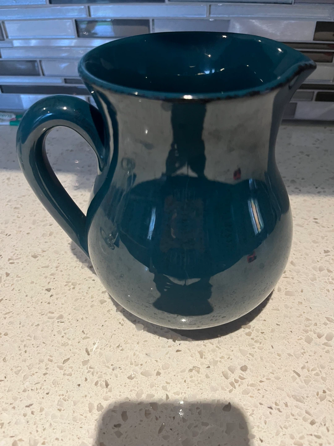 Teal Ceramic Pitcher