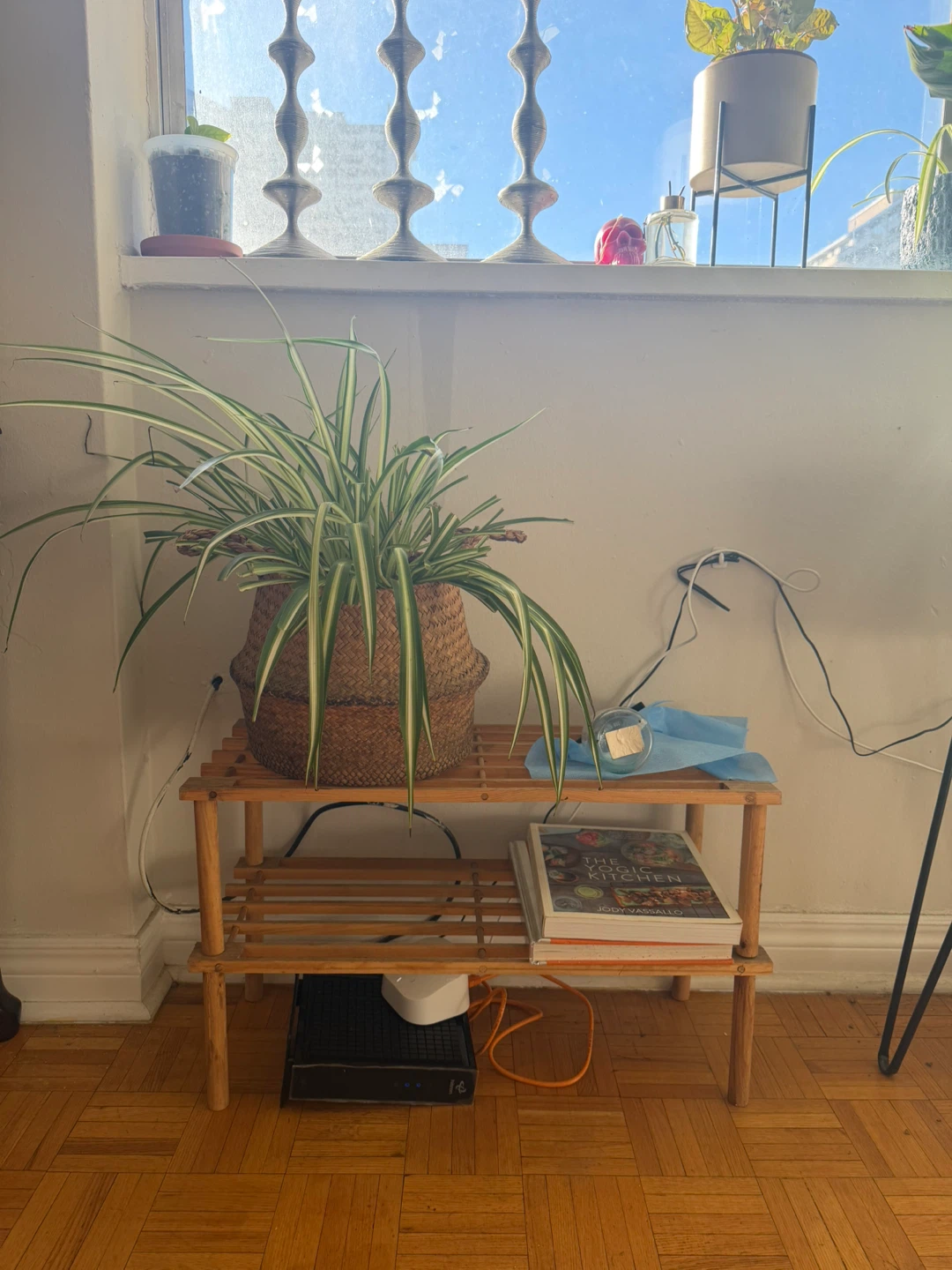 Two-Tier Wooden Shelf